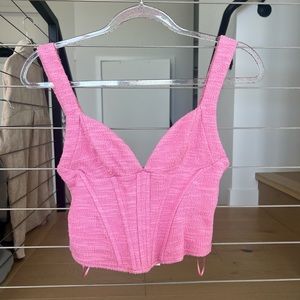 New with tags pink corset terry cloth top